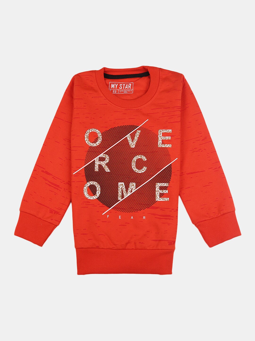 

V-Mart Boys Orange Printed Cotton Sweatshirt