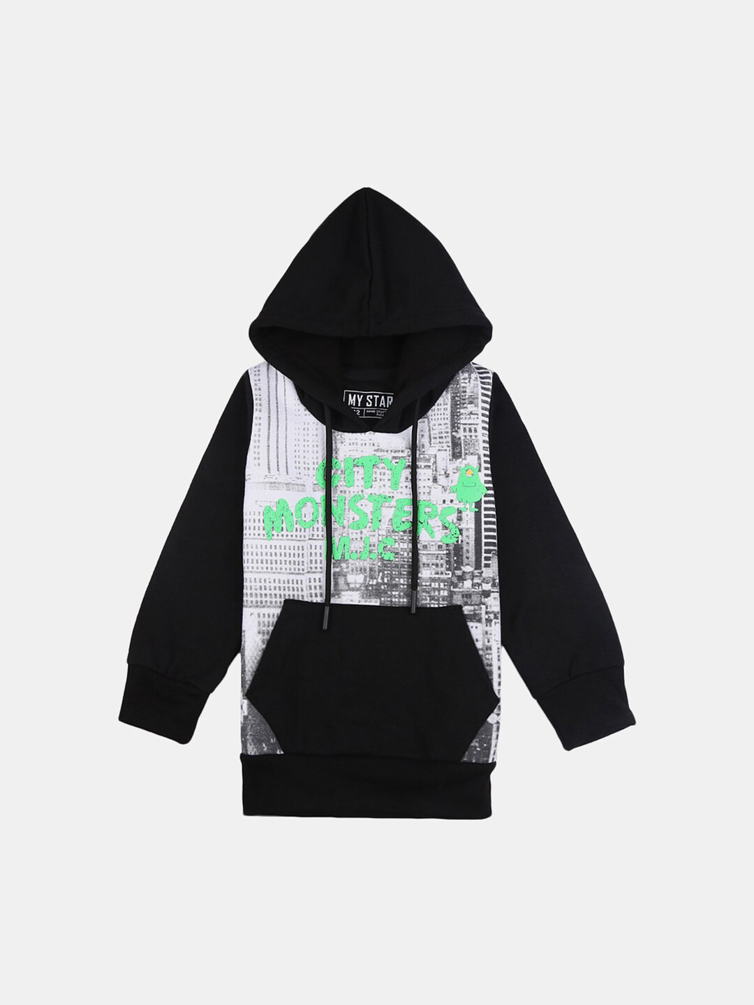 

V-Mart Boys Black Printed Cotton Sweatshirt