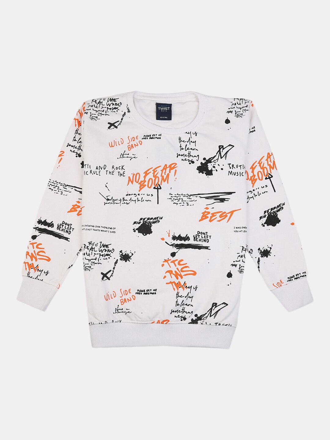 

V-Mart Boys White Printed Cotton Sweatshirt