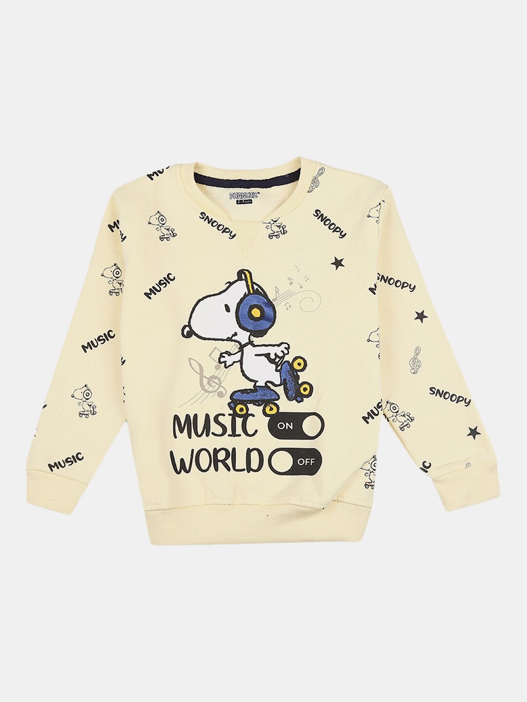 

V-Mart Boys Cream-Coloured Printed Cotton Sweatshirt