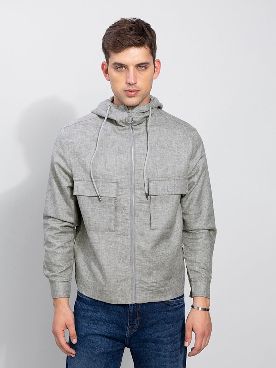 

Snitch Men Grey Linen Tailored Jacket