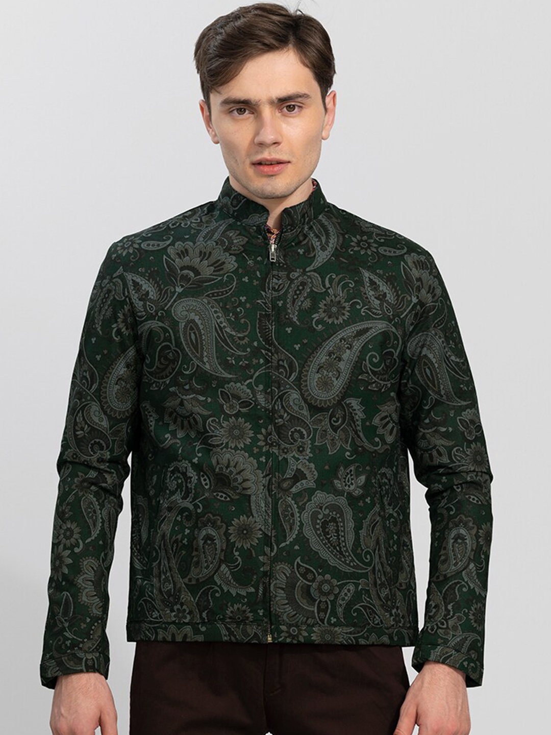 

Snitch Men Green Tailored Cotton Jacket