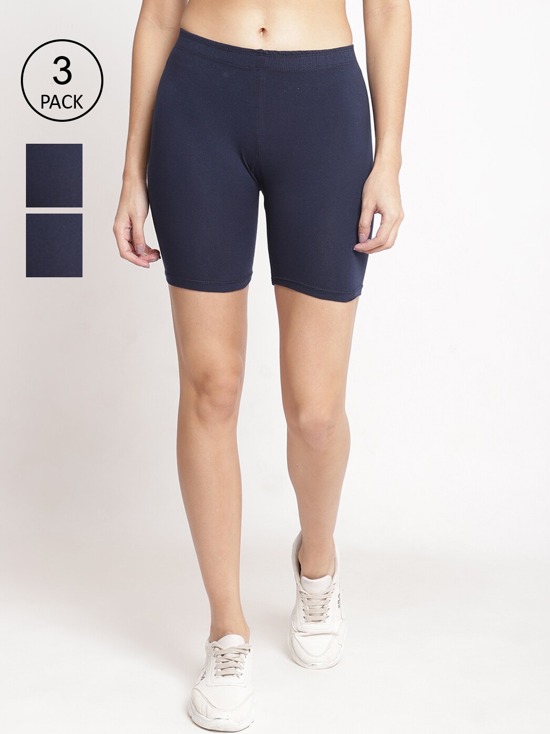 

GRACIT Pack Of 3 Navy Blue Cycling Sports Shorts