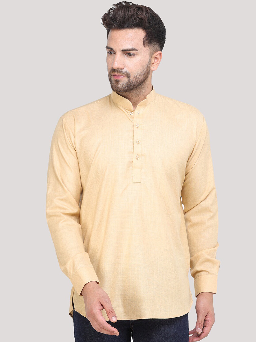 

MAG Men Beige Cotton Straight Kurta