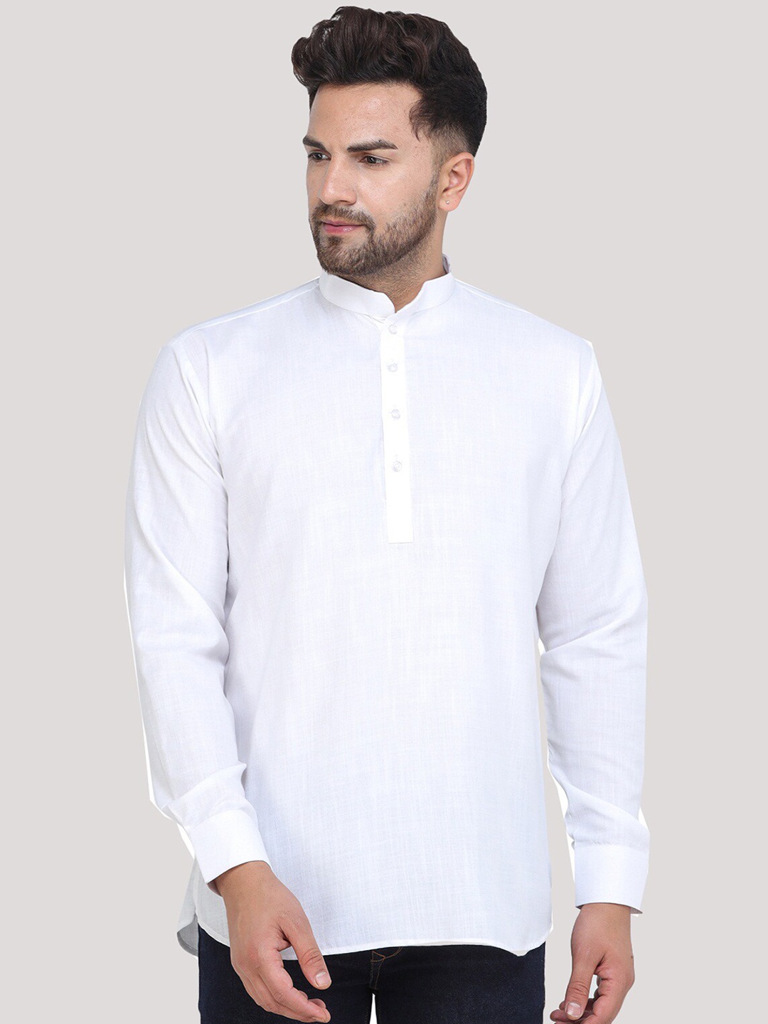 

MAG Men White Cotton Straight Kurta