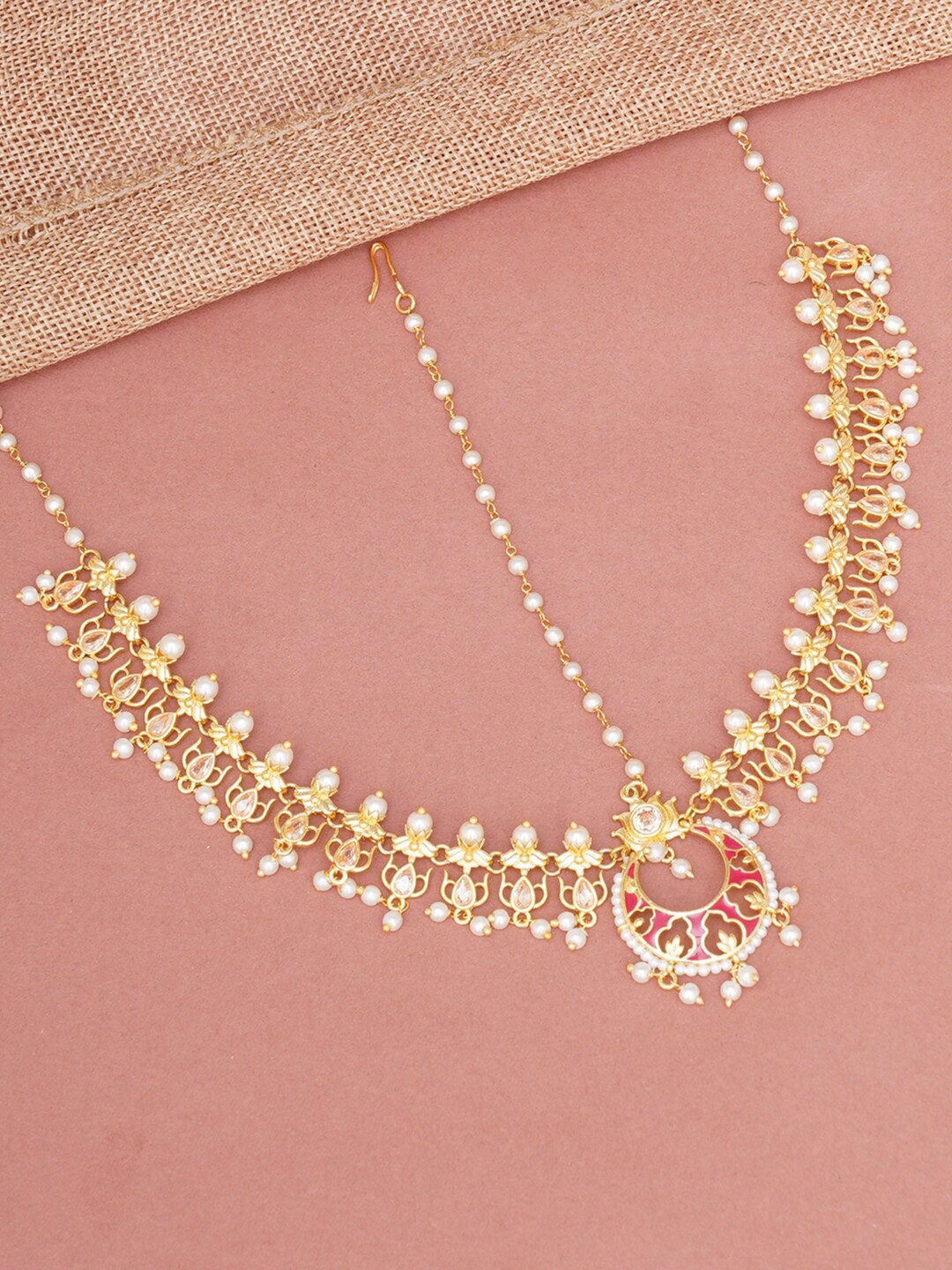 

Voylla Gold-Plated & Pearl Studded Matha Patti