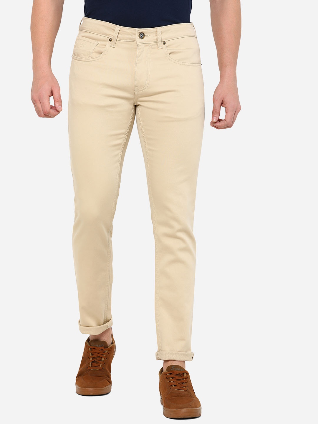 

JADE BLUE Men Regular Fit Casual Cotton Jeans, Beige