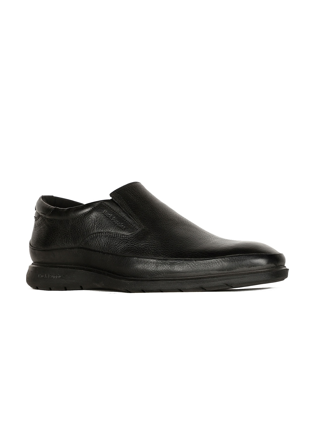 

Hush Puppies Men Black Textured Leather Formal Slip-On Shoes