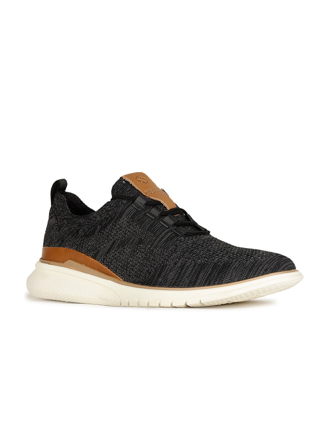 

Hush Puppies Men Black Woven Design Sneakers