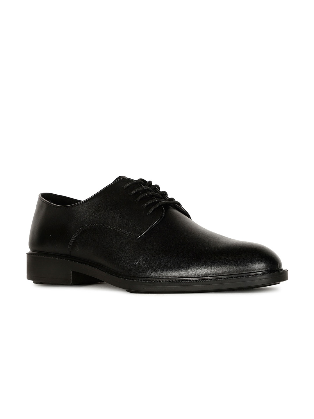 

Hush Puppies Men Black Leather Formal Derby's Shoes