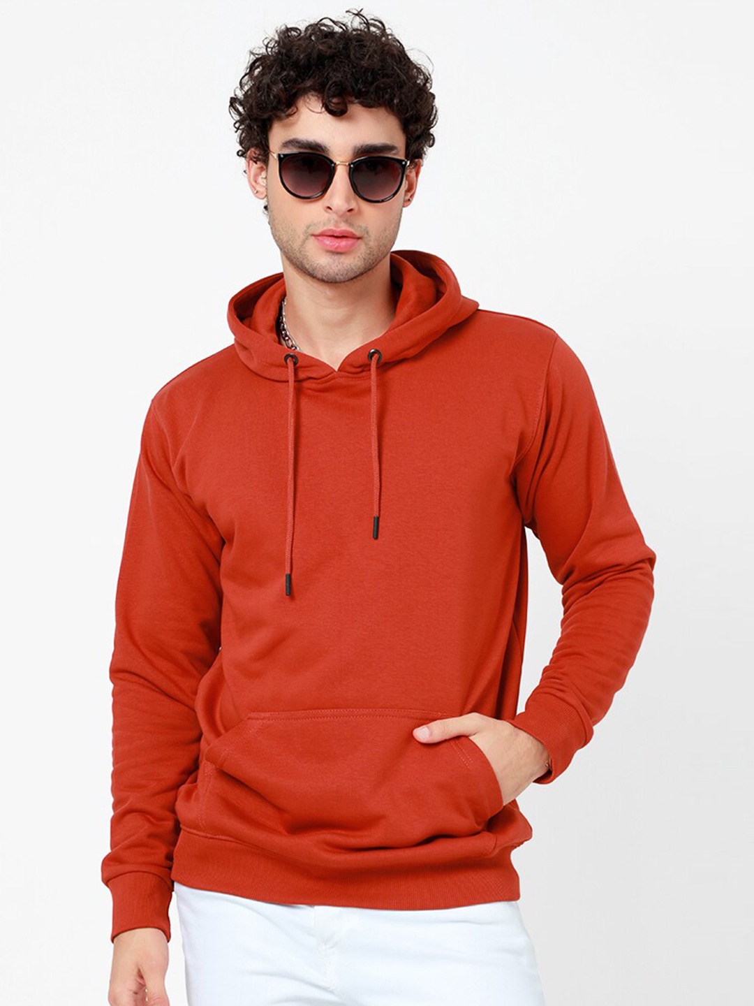 

Snitch Men Red Hooded Cotton Sweatshirt