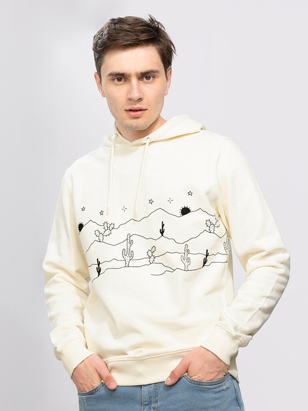 

Snitch Printed Hooded Cotton Sweatshirt, White