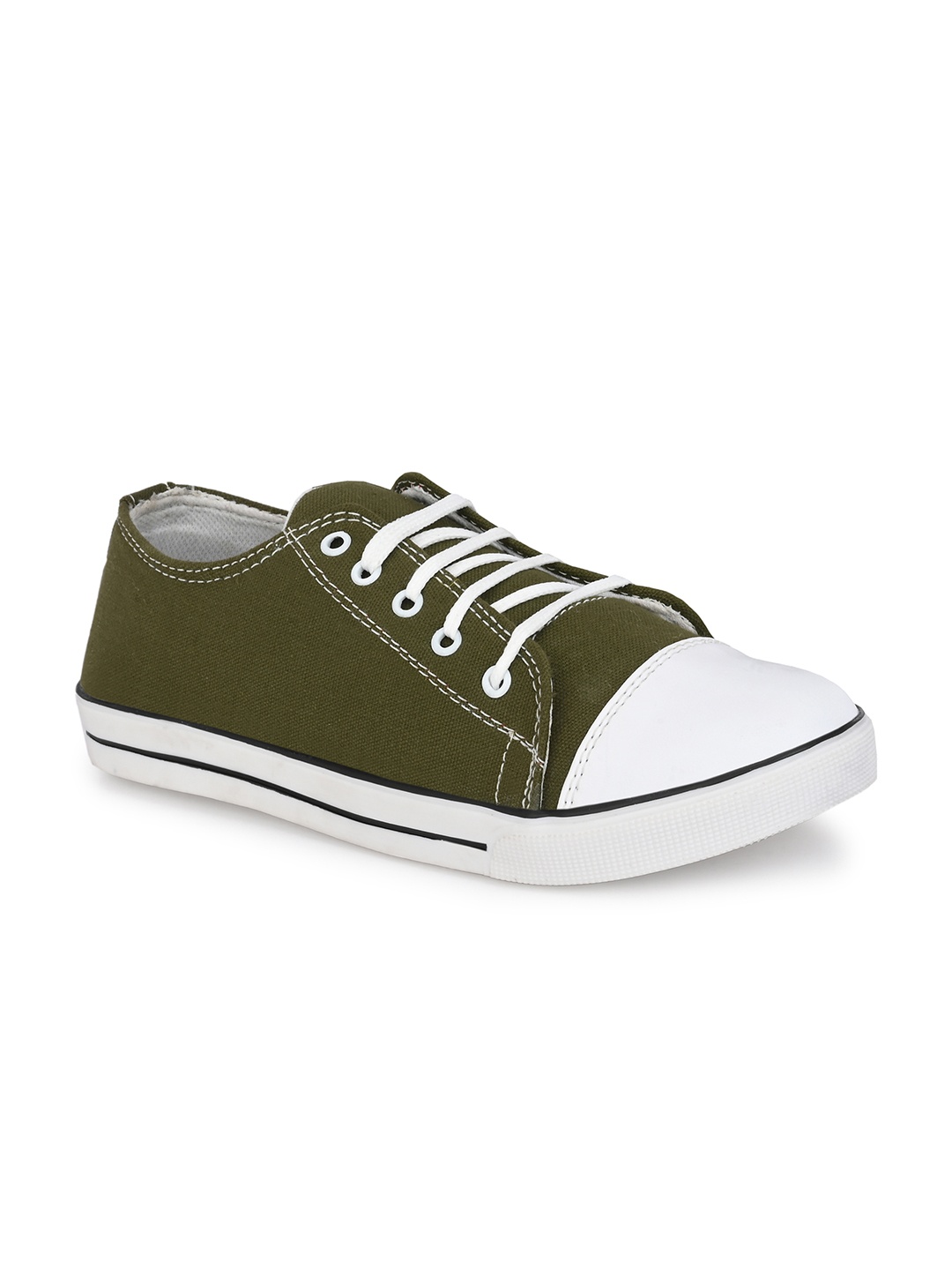 

MENGLER Men Olive Green Colourblocked Sneakers