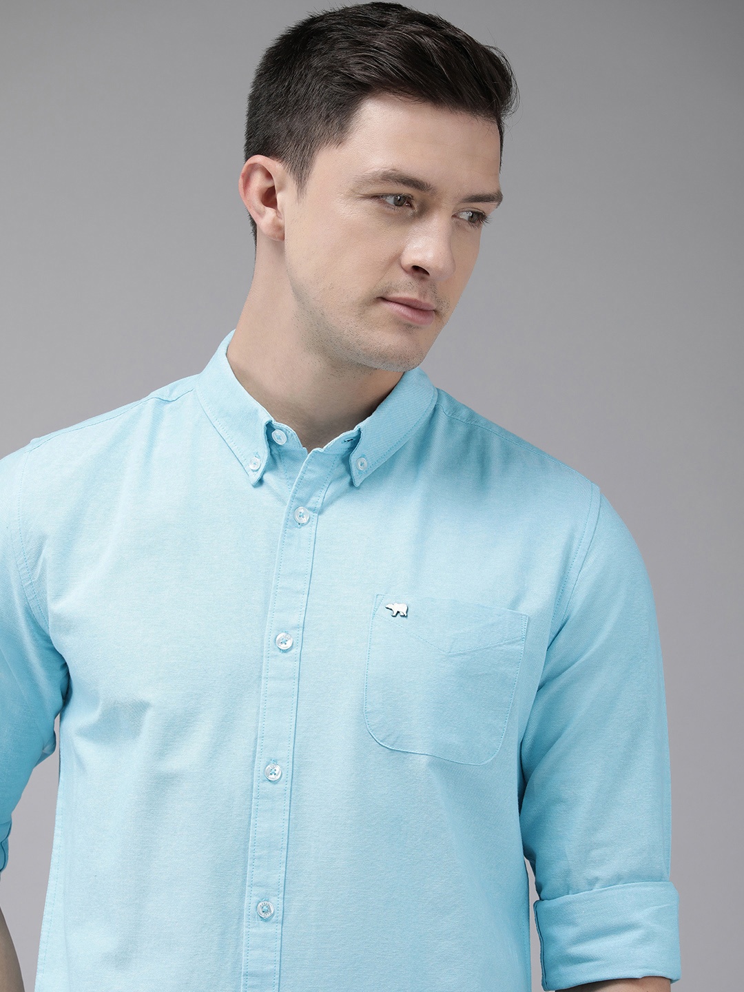 

THE BEAR HOUSE Men Blue Slim Fit Casual Shirt