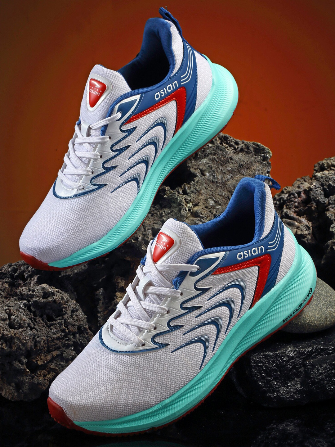 

ASIAN Men White Mesh Running Non-Marking Lace-Up Shoes