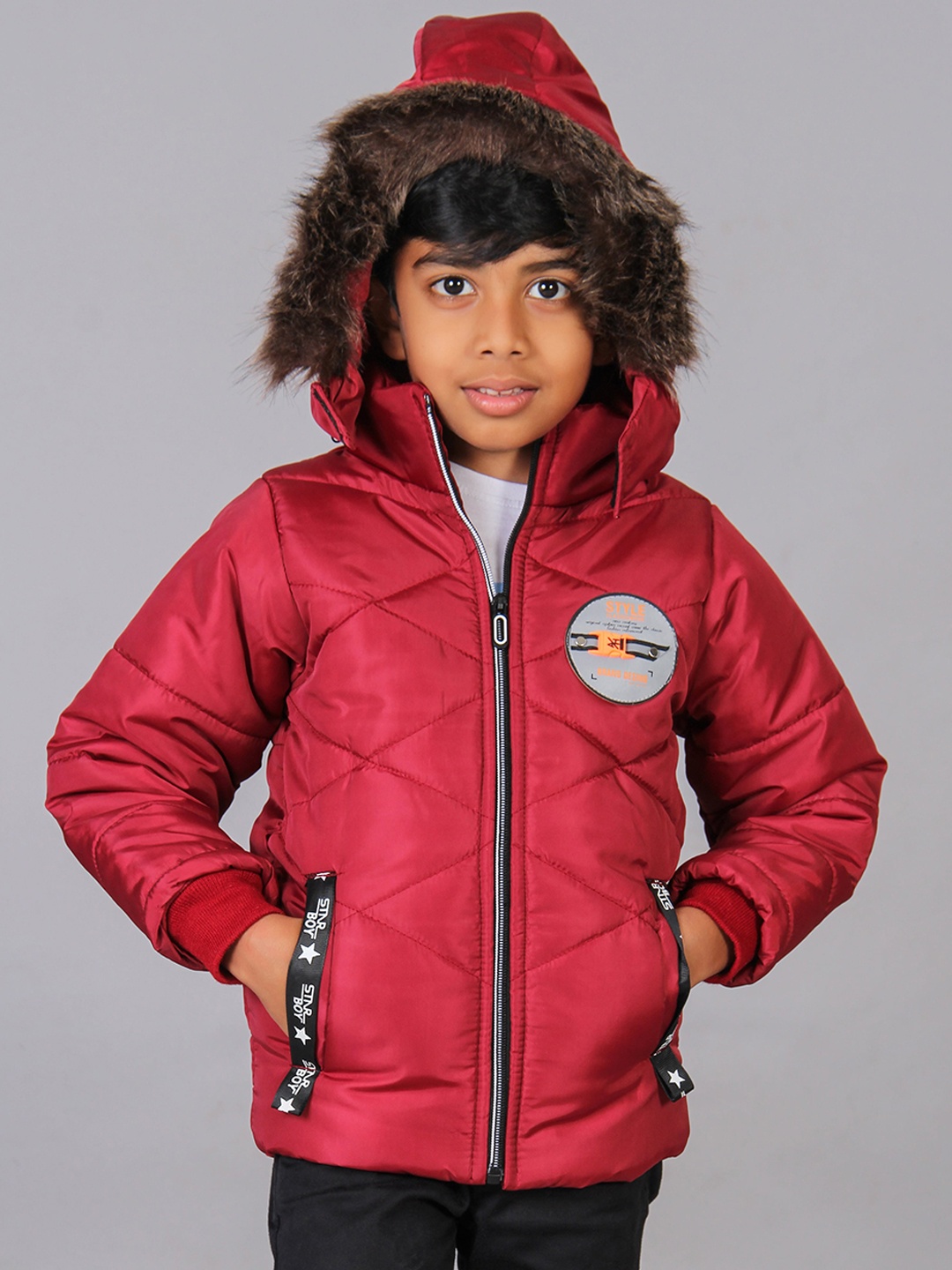 

Toonyport Boys Maroon Hooded Padded Jacket