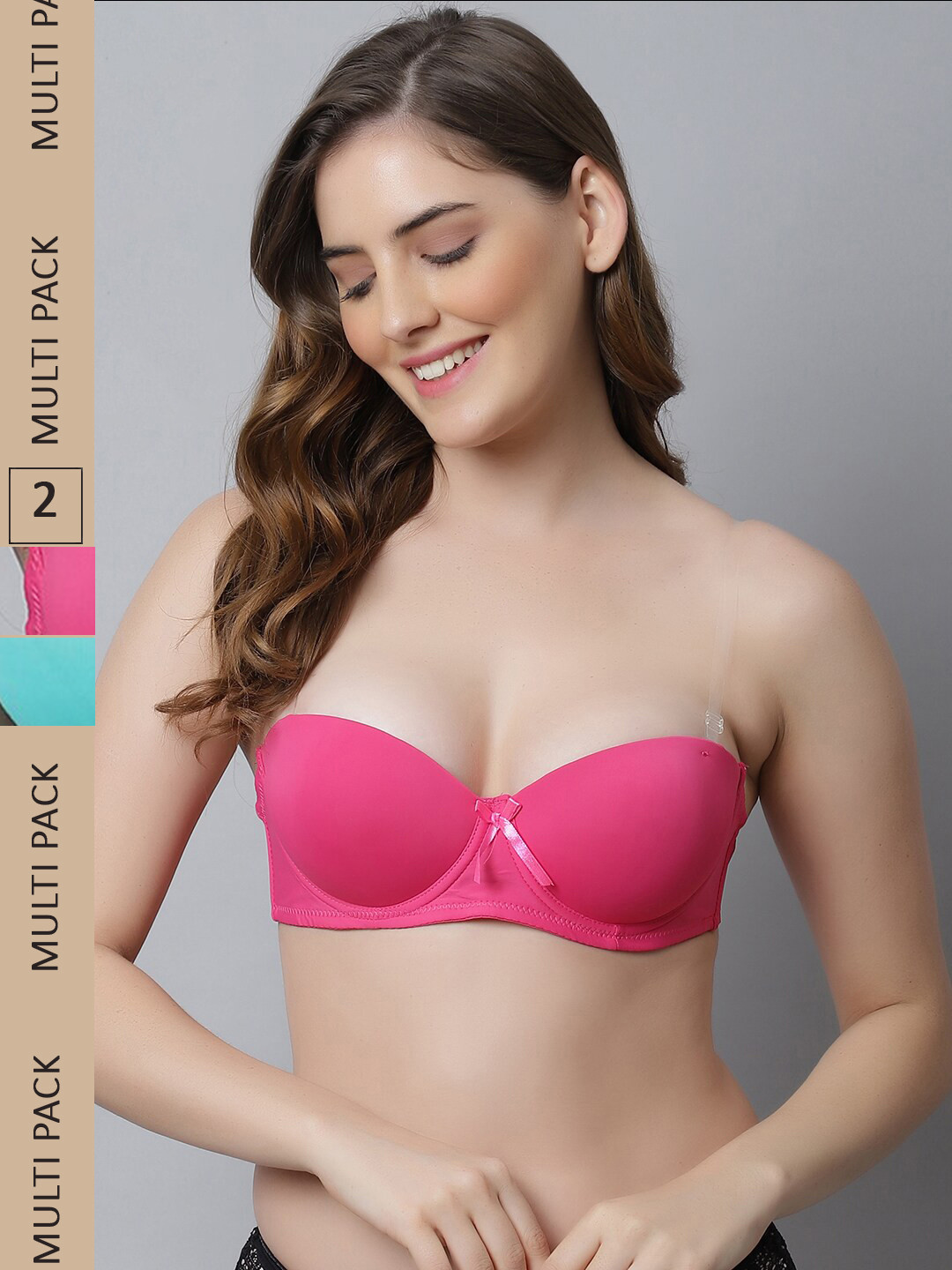 

Friskers Pack Of 2 Pink & Blue Bra Underwired Lightly Padded