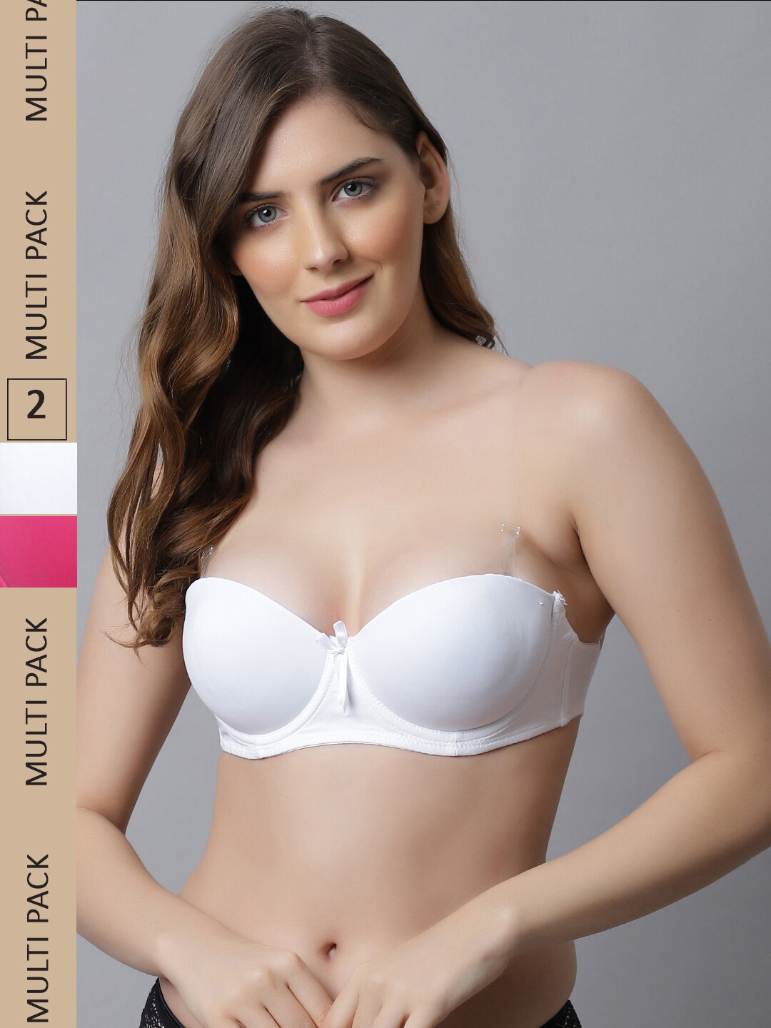 

Friskers Pack Of 2 White & Pink Underwired Lightly Padded Bra