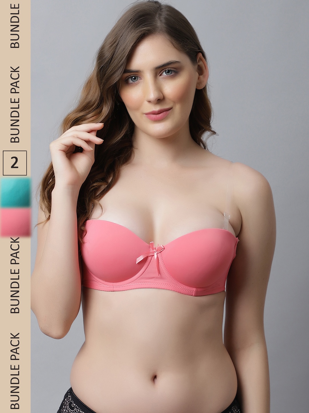 

Friskers Pack Of 2 Pink & Blue Bra Underwired Lightly Padded