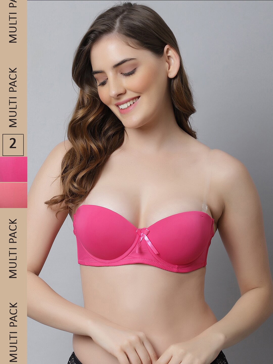 

Friskers Pack Of 2 Pink & Peach Bra Underwired Lightly Padded