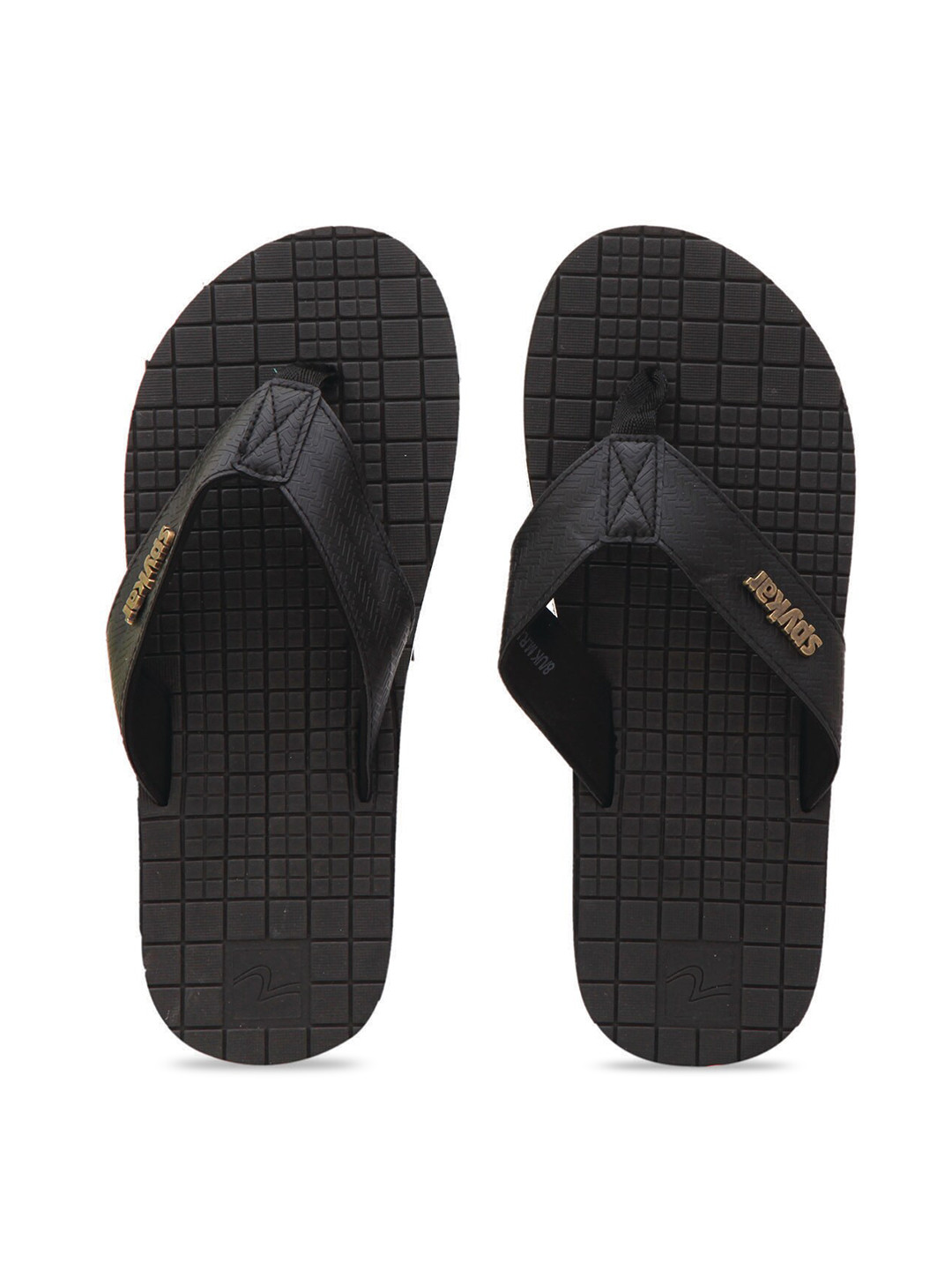

SPYKAR Men Black & White Rubber Thong Flip-Flops