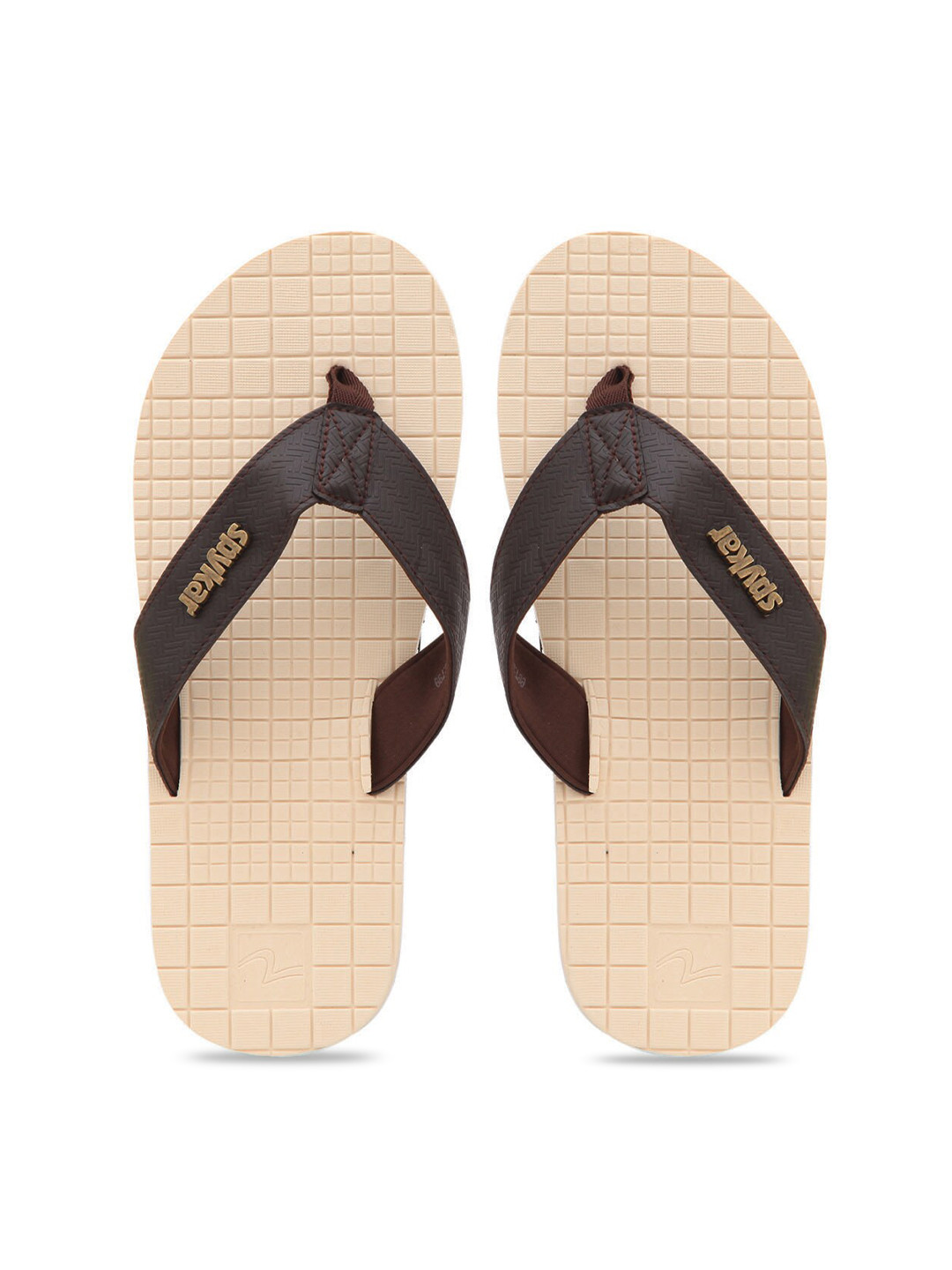 

SPYKAR Men Beige & Brown Rubber Thong Flip-Flops