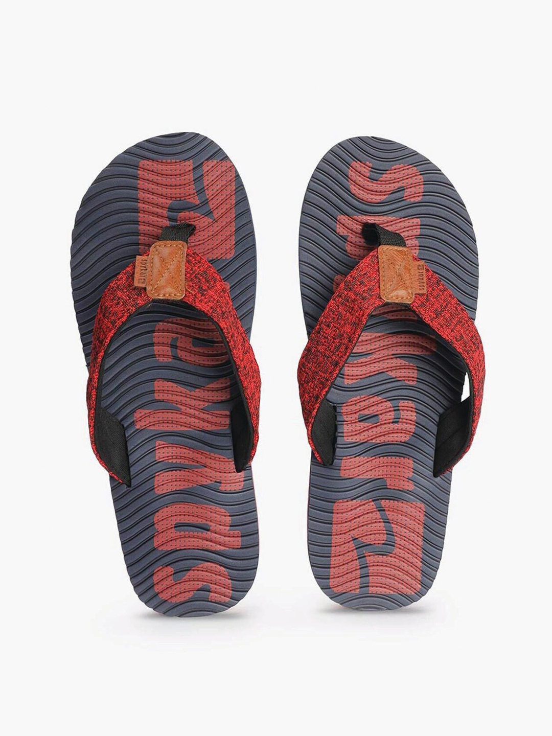 

SPYKAR Men Navy Blue & Red Printed Rubber Thong Flip-Flops