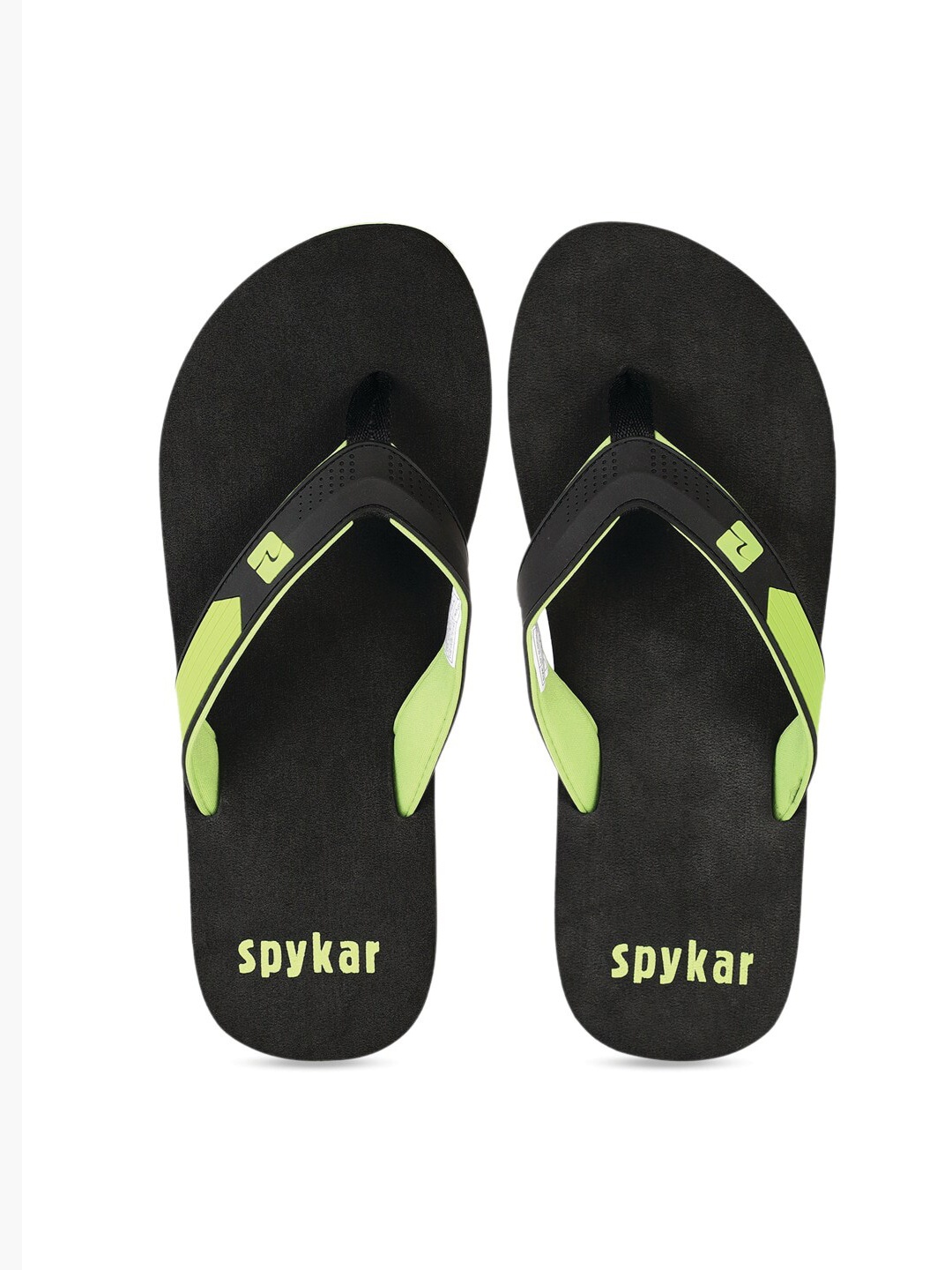 

SPYKAR Men Black & Green Rubber Thong Flip-Flops