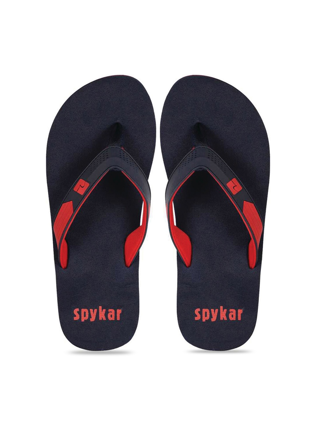 

SPYKAR Men Navy Blue & Red Rubber Thong Flip-Flops