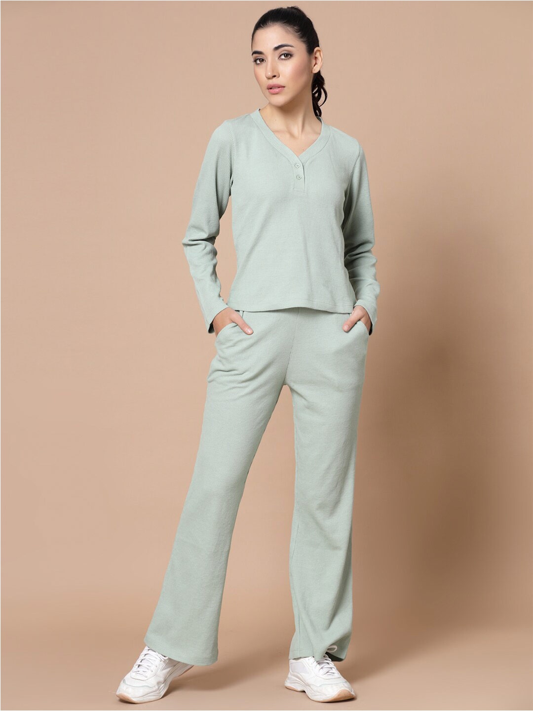 

Strong And Brave Women Green Top with Trousers