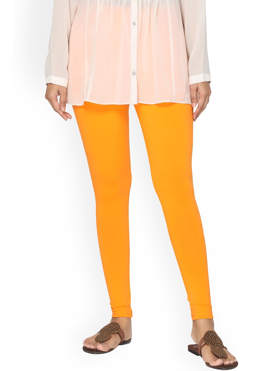 

TSG Bliss Women Orange Solid Ankle-Length Cotton Leggings