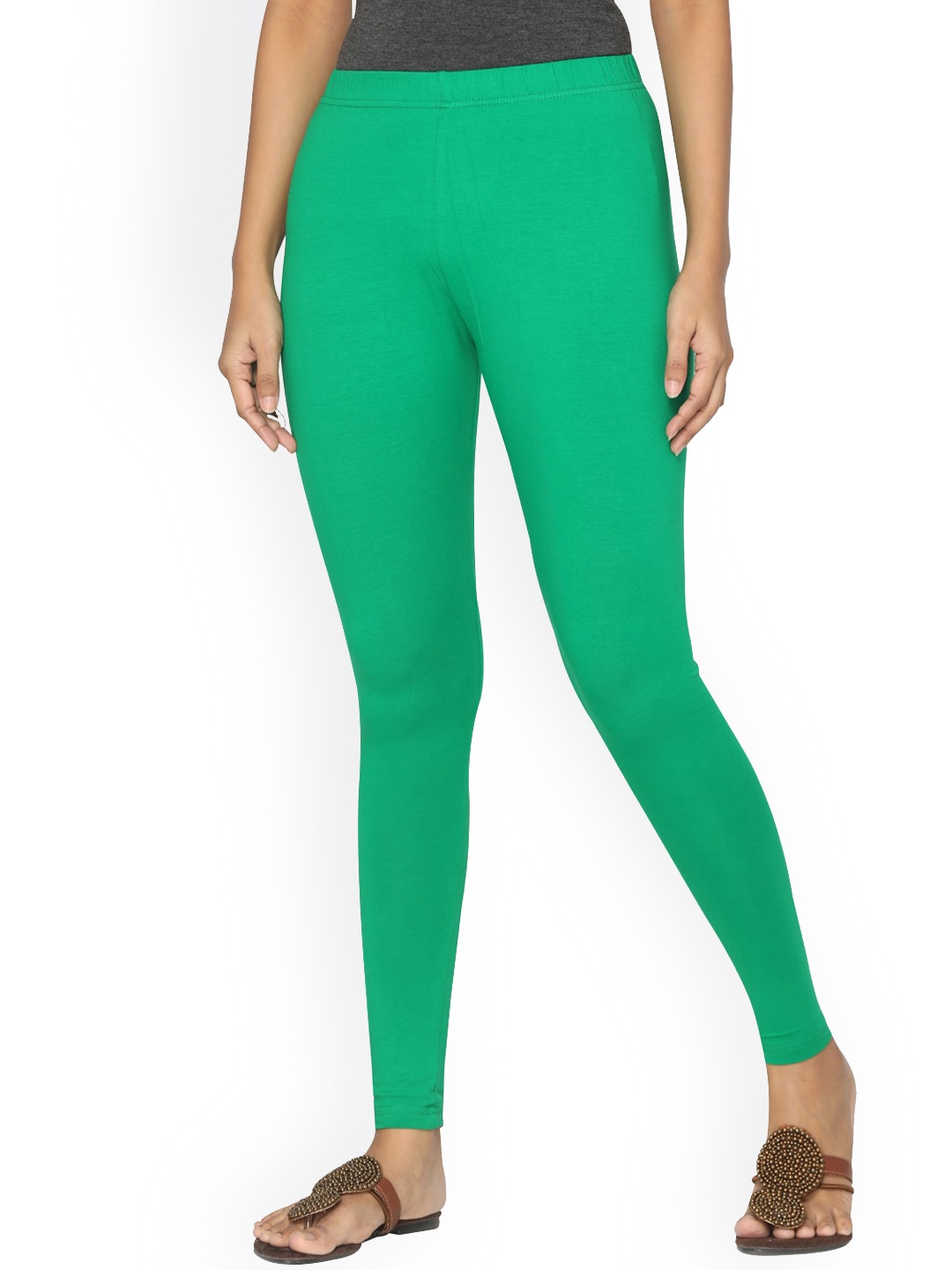 

TSG Bliss Women Green Solid Ankle-Length Cotton Leggings