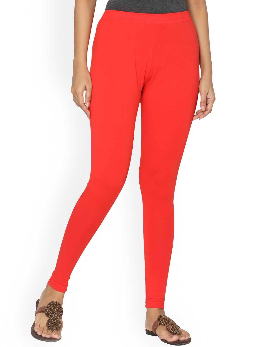 

TSG Bliss Women Blood Red Solid Ankle-Length Cotton Leggings