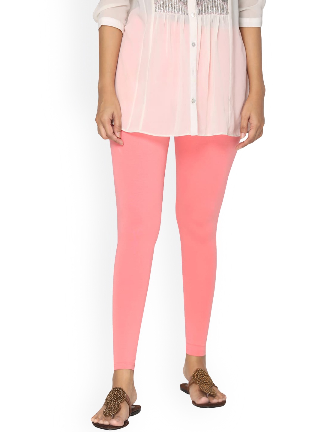 

TSG Bliss Women Pink Solid Ankle-Length Cotton Leggings