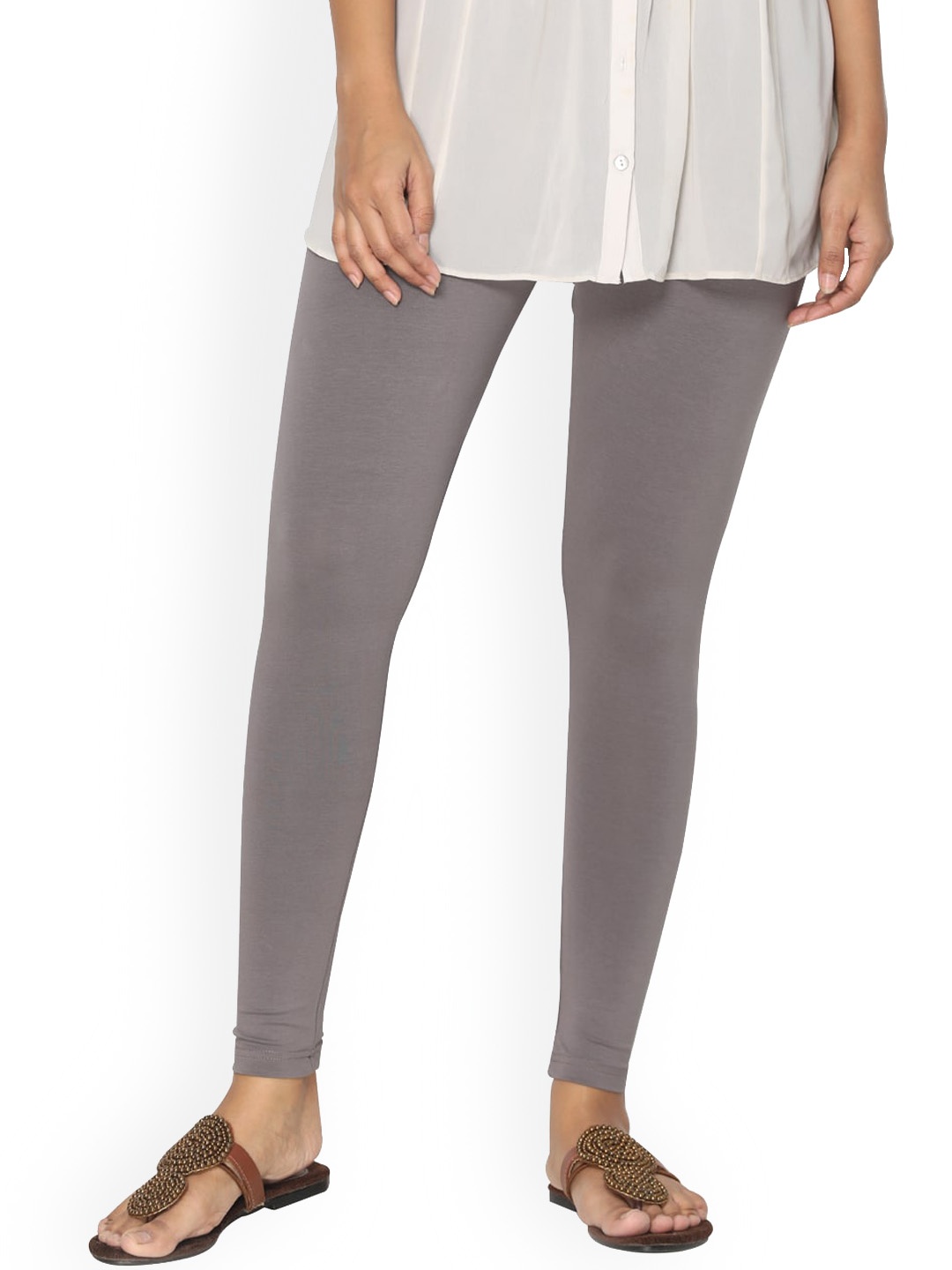 

TSG Bliss Women Grey Melange Solid Ankle-Length Cotton Leggings