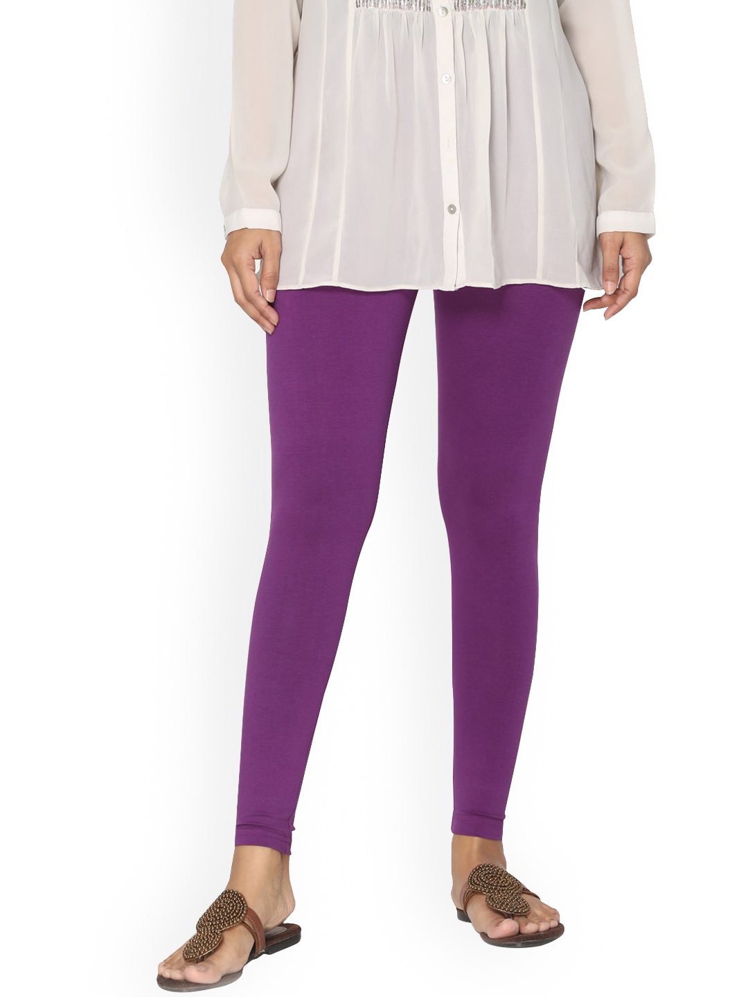

TSG Bliss Women Purple Solid Ankle-Length Cotton Leggings
