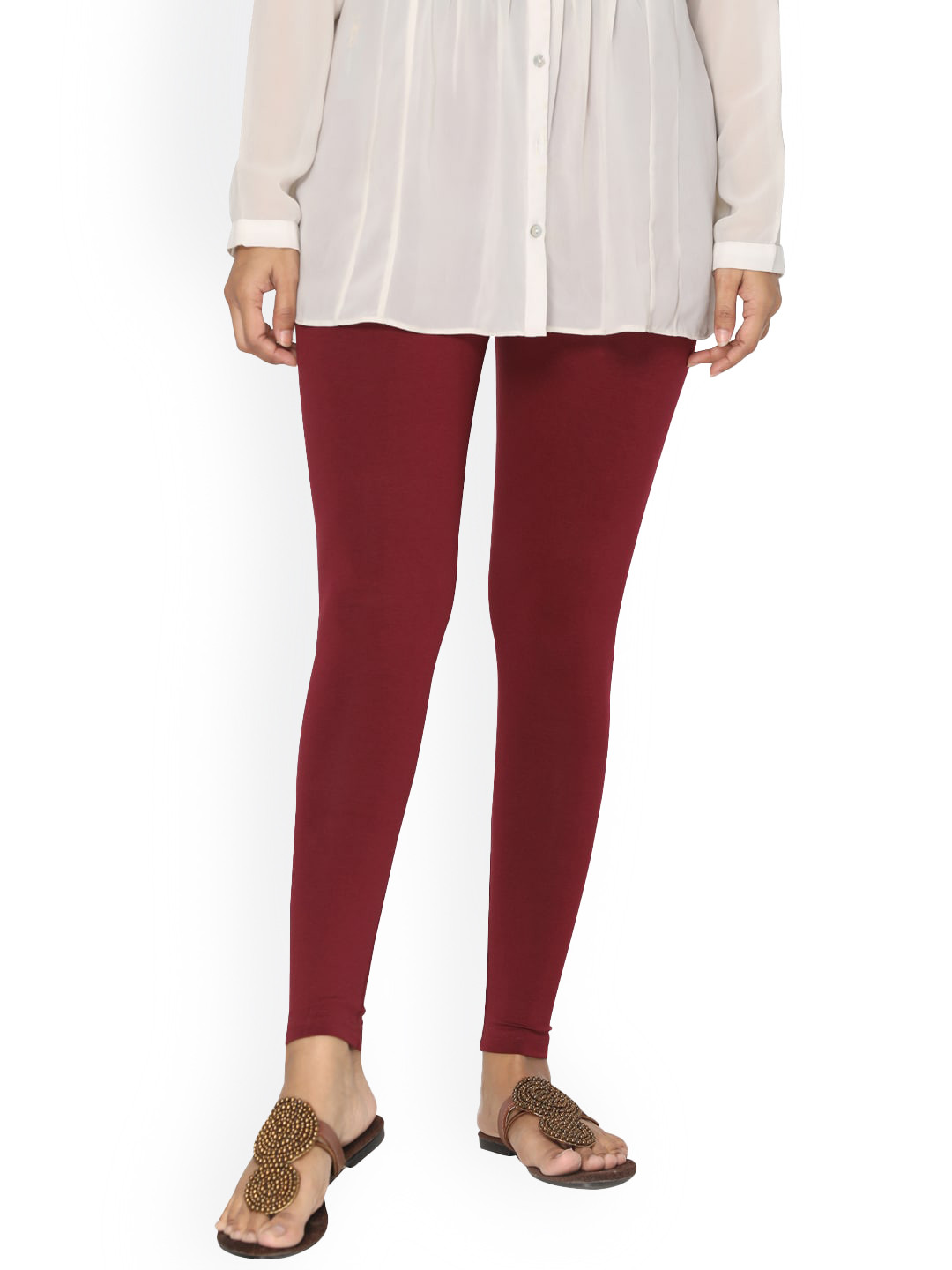 

TSG Bliss Women Brown Solid Ankle-Length Cotton Leggings