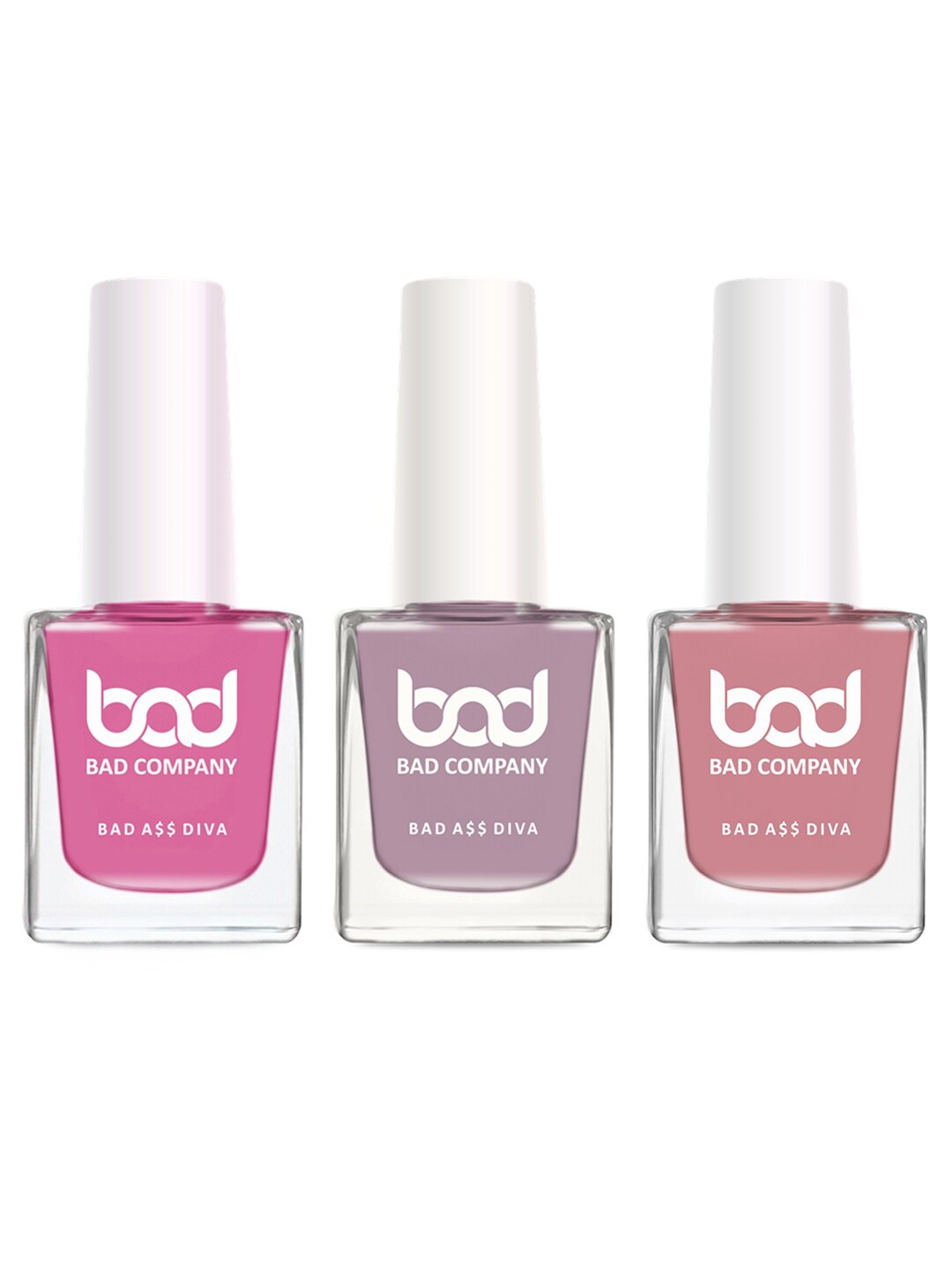 

BAD COMPANY Set Of 3 No Toxin Nail Lacquer - 10ml each, Pink