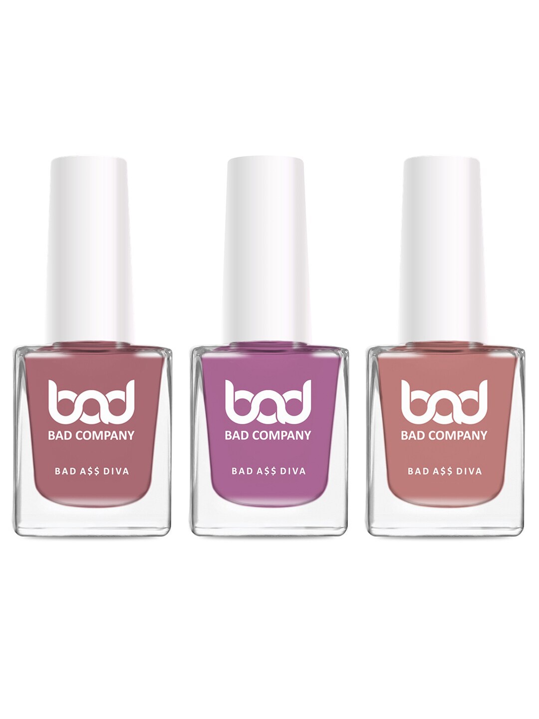 

BAD COMPANY Set Of 3 No Toxin Nail Lacquer - 10ml each, Multi