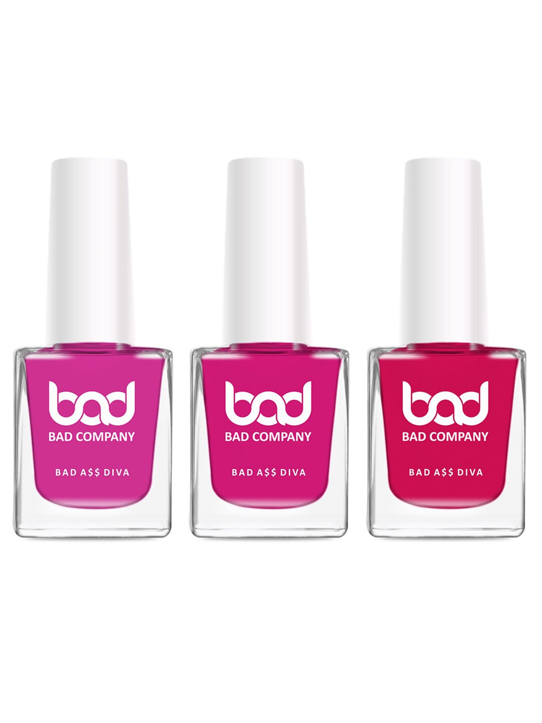 

BAD COMPANY Set Of 3 No Toxin Nail Lacquer - 10ml each, Multi