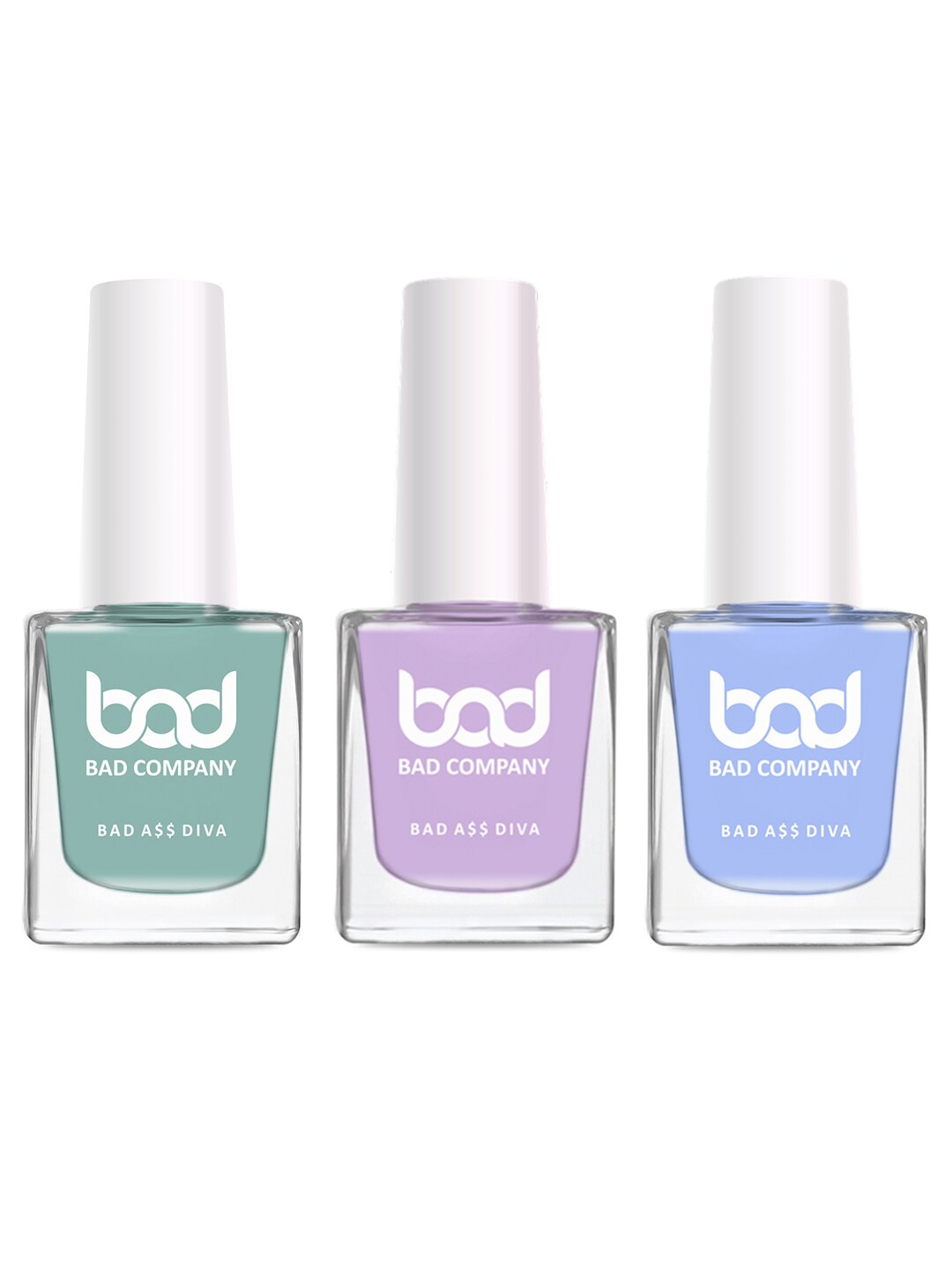 

BAD COMPANY Set Of 3 No Toxin Nail Lacquer - 10ml each, Green