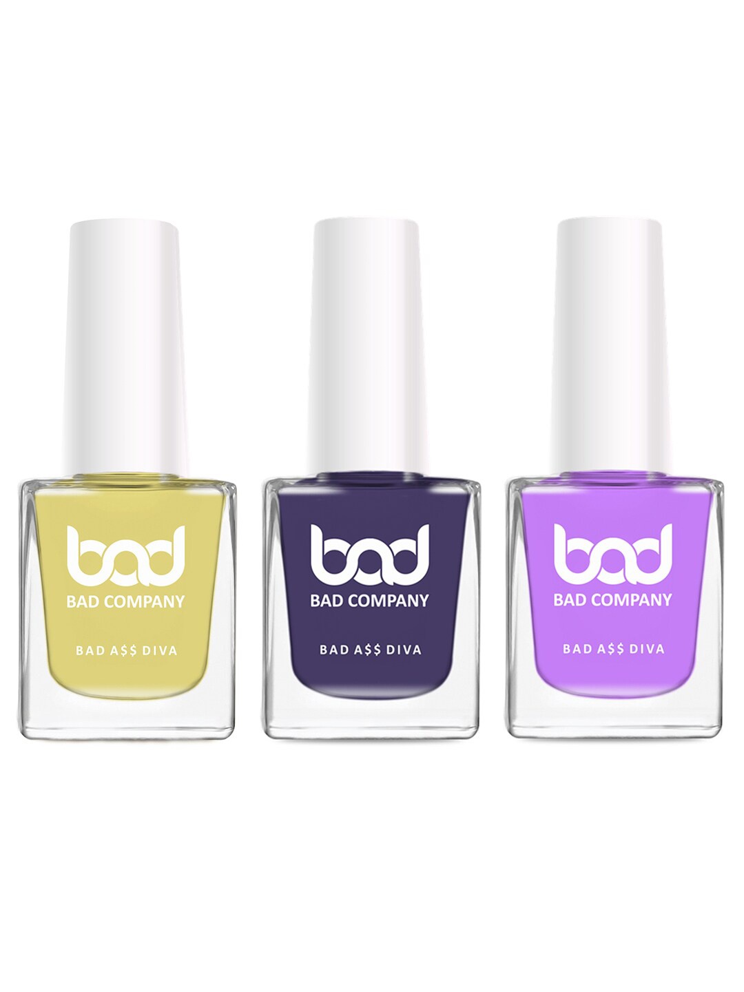 

BAD COMPANY Set Of 3 No Toxin Nail Lacquer - 10ml each, Multi