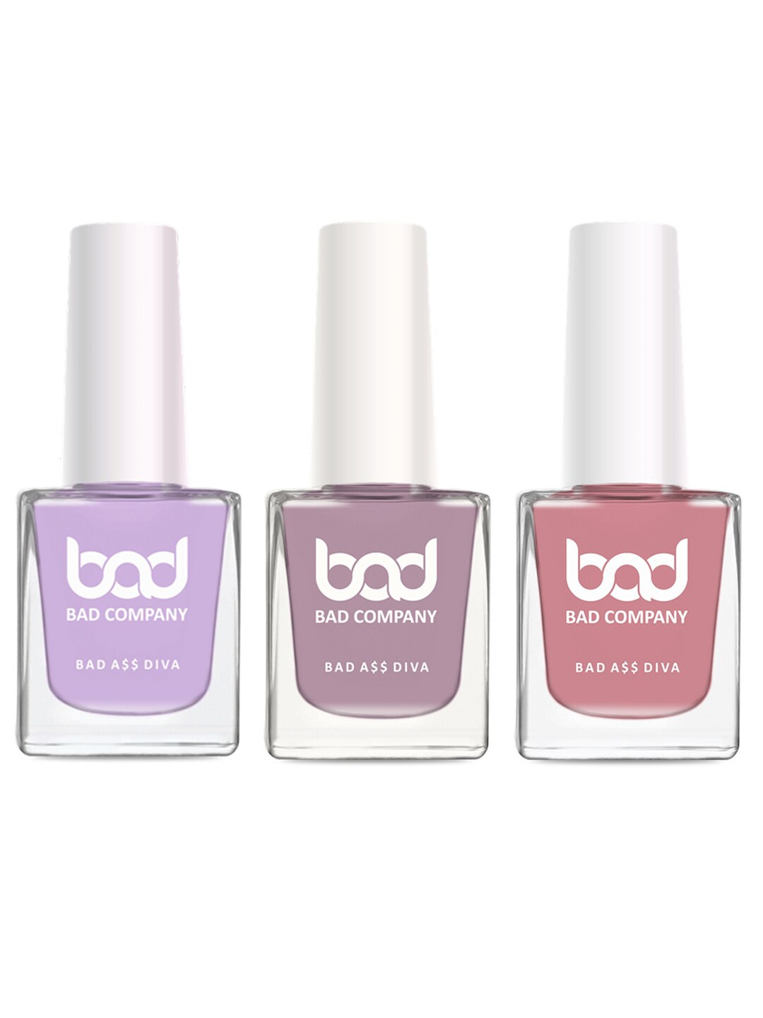 

BAD COMPANY Set Of 3 No Toxin Nail Lacquer - 10ml each, Multi