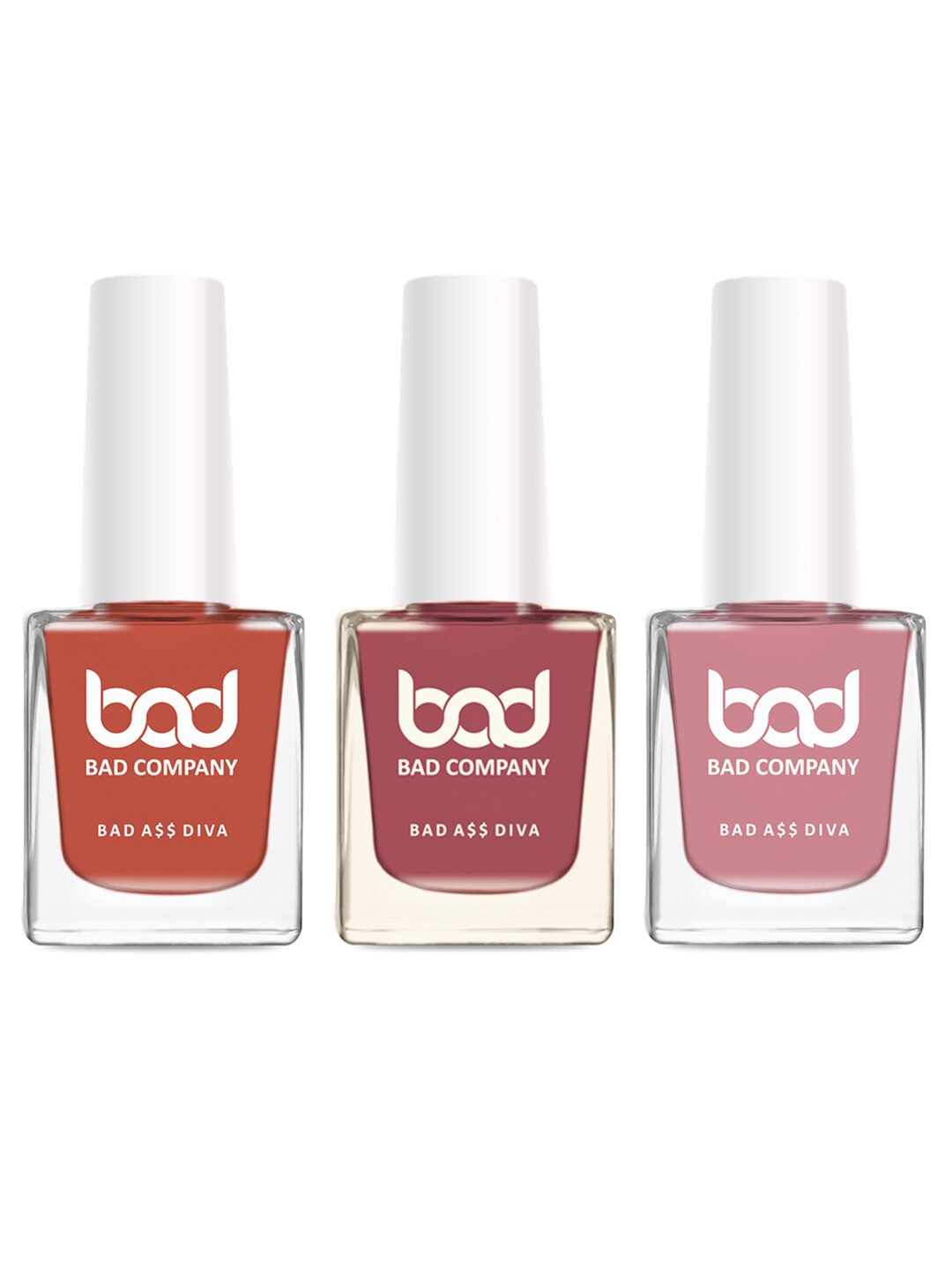 

BAD COMPANY Set Of 3 No Toxin Nail Lacquer - 10ml each, Multi