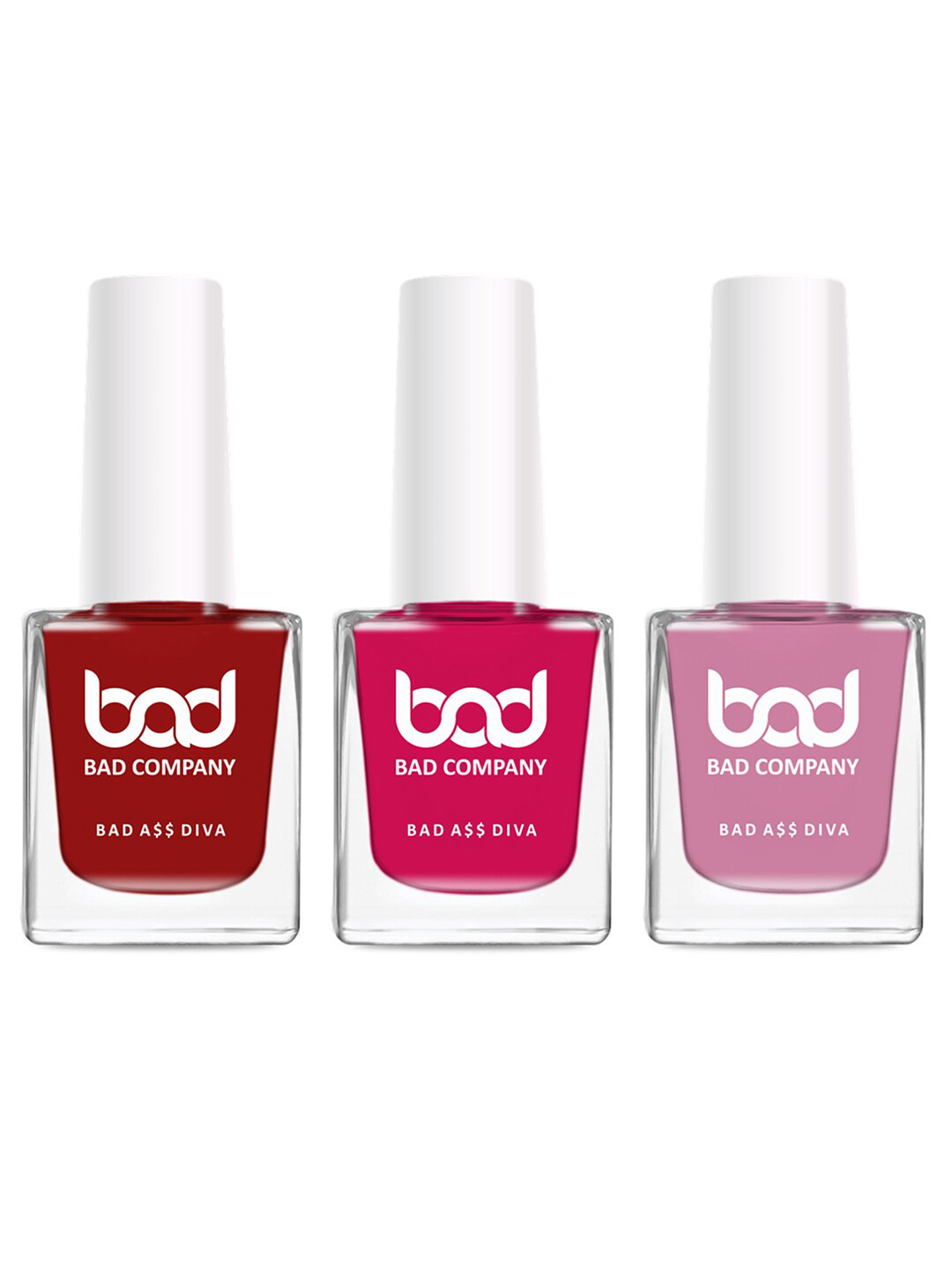

BAD COMPANY Set Of 3 No Toxin Nail Lacquer - 10ml each, Multi