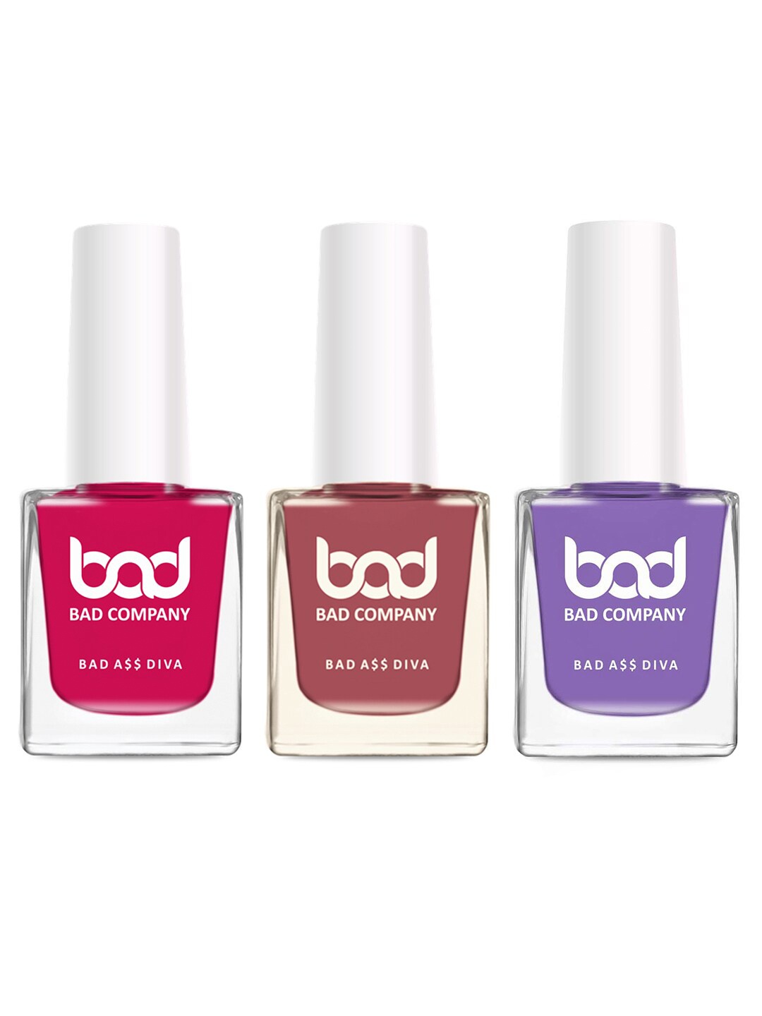 

BAD COMPANY Set Of 3 No Toxin Nail Lacquer - 10ml each, Multi