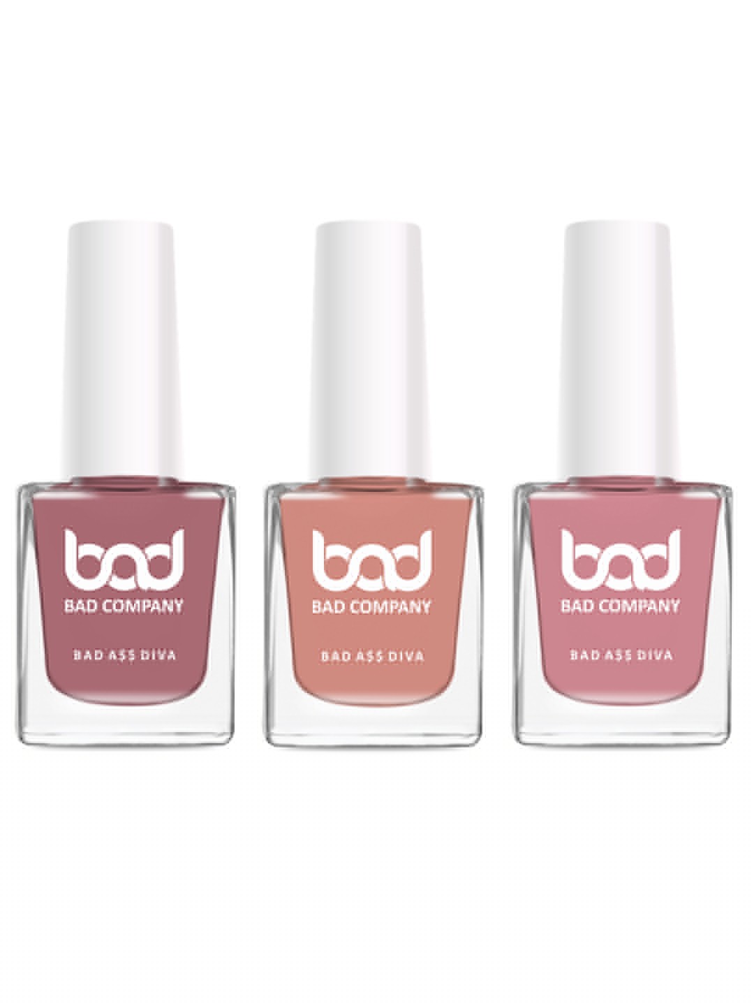 

BAD COMPANY Set Of 3 No Toxin Nail Lacquer - 10ml each, Multi