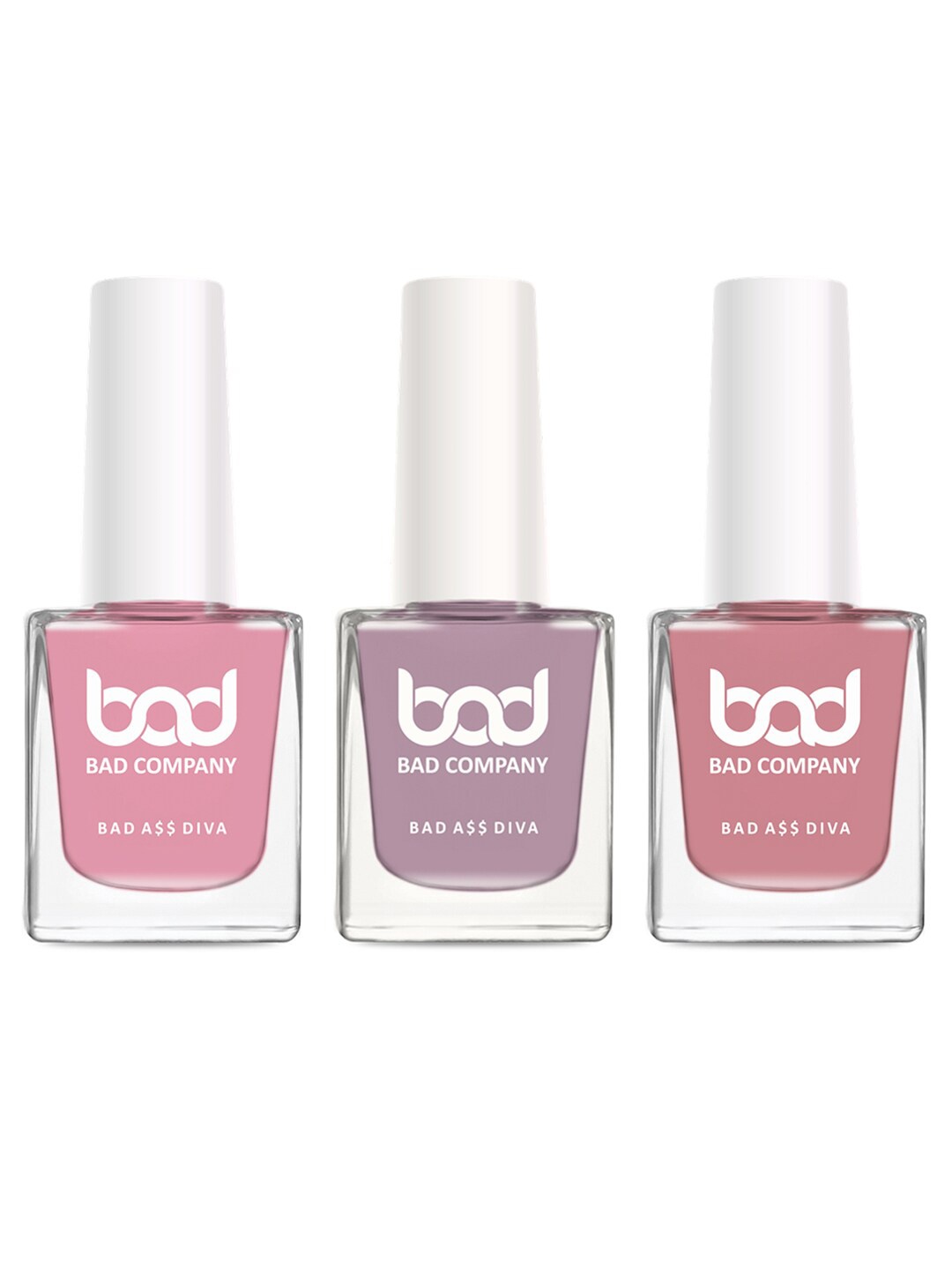 

BAD COMPANY Set Of 3 No Toxin Nail Lacquer - 10ml each, Multi