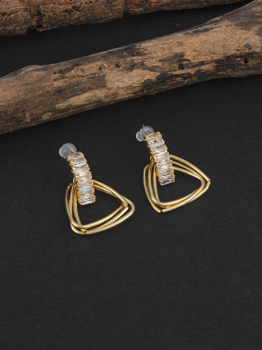 

E2O Gold-Plated Contemporary Drop Earrings