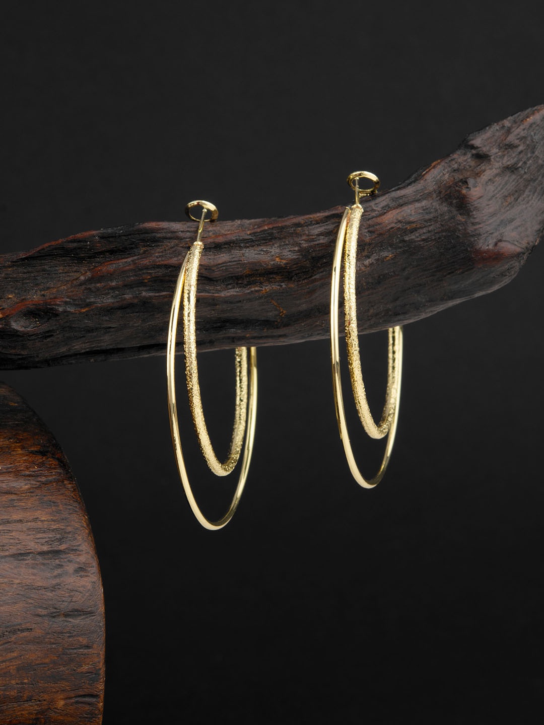 

E2O Gold Plated Contemporary Hoop Earrings